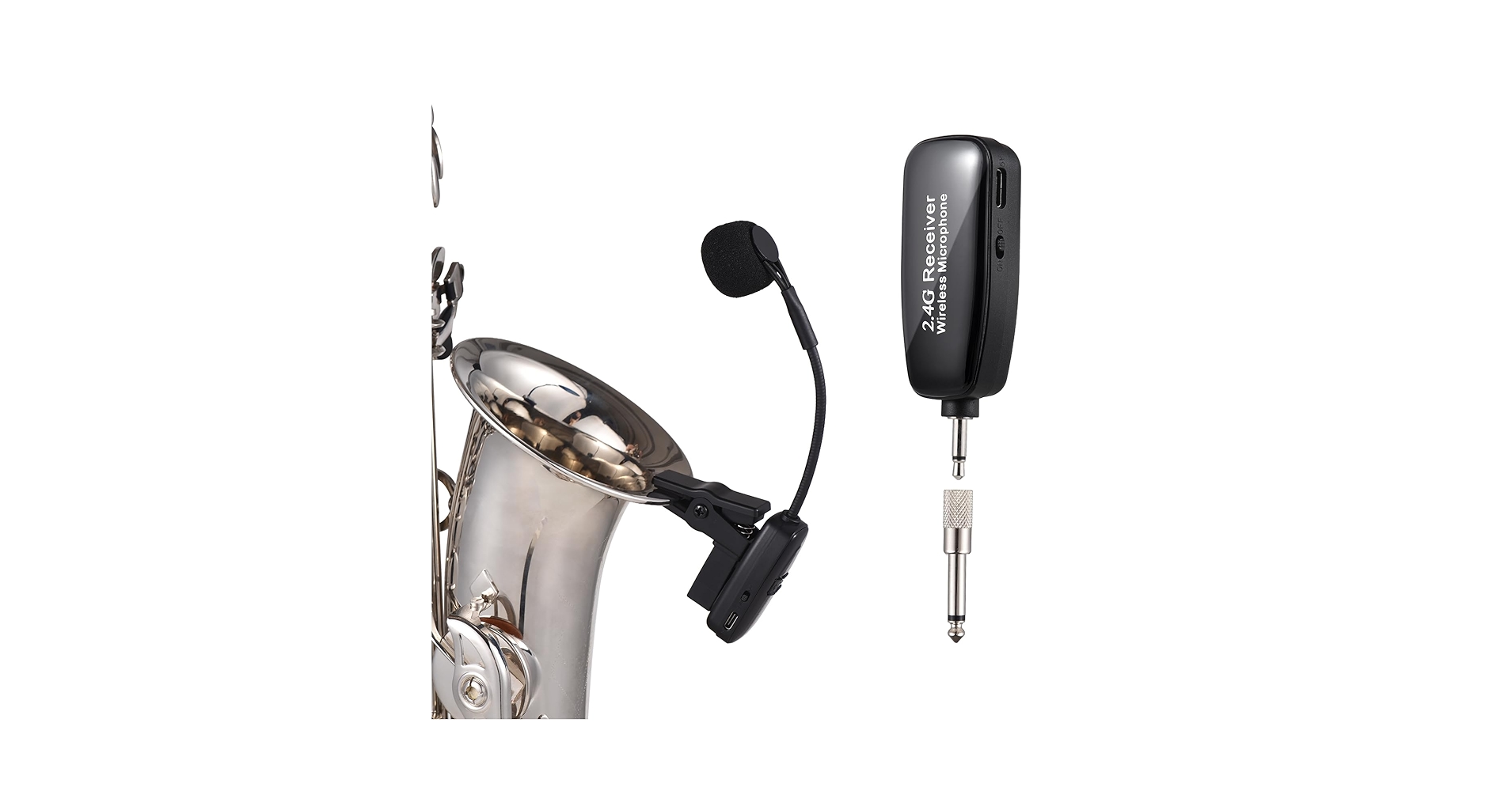 Amazon.co.jp: LINBE 楽器用マイク、2.4G サックス マイク 受信